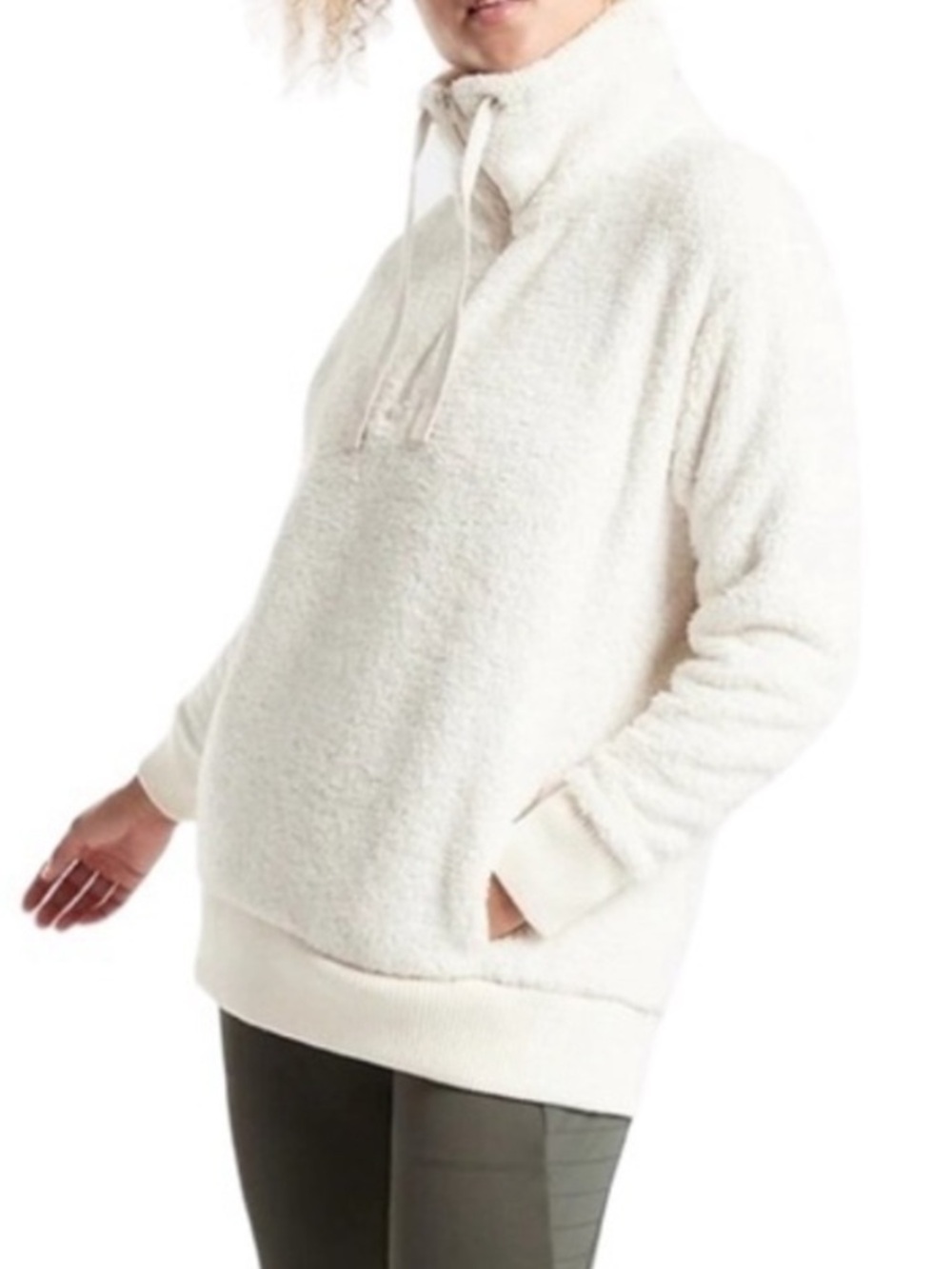ATHLETA TALUS SHERPA HALF ZIP COZY TEDDY JACKET M